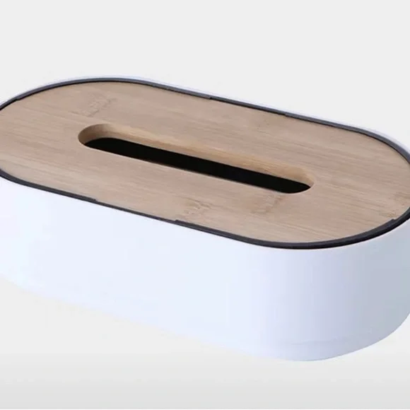 White Wooden Tissue Box - Picture 3 of 6